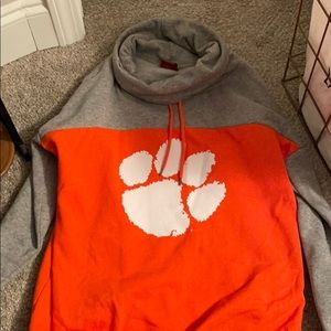 Clemson hoodie with bunched/turtle neck